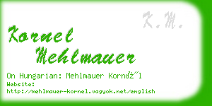kornel mehlmauer business card